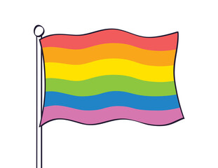 LGBT queer pride rainbow flag isolated vector illustration