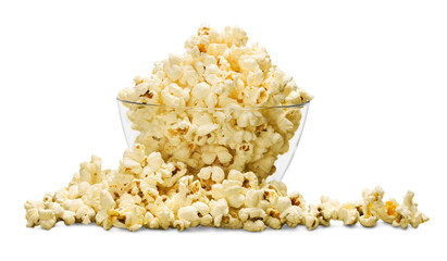 Popcorn bowl isolated snack delicious entertainement bowl of popcorn
