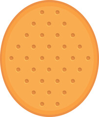 Oval cracker icon cartoon vector. Food cookie. Cake biscuit