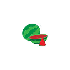 watermelon icon vector logo illustration