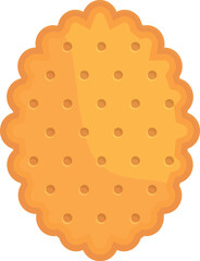 Top cracker icon cartoon vector. Food cookie. Vanilla shape