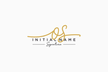 Initial OS signature logo template vector. Hand drawn Calligraphy lettering Vector illustration. - obrazy, fototapety, plakaty