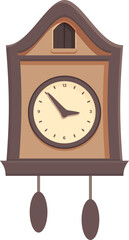 Bird Cuckoo Clock icon cartoon vector. Old watch. History chain