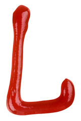Isolated Letter of ketchup alphabet on white