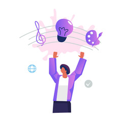 Creative thinking flat style illustration design