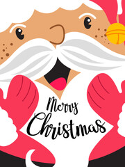 cute cartoon merry christmas for greeting card