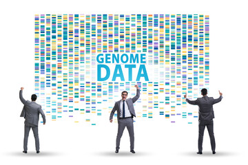 Businessman in genome data concept