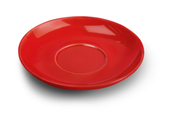 Red  empty dish isolated on white