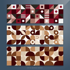 Flat colorful mosaic pattern design banner background