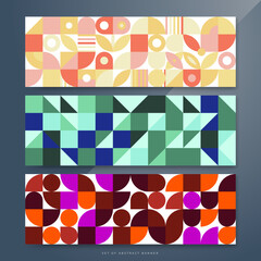 Flat mosaic pattern design banner background