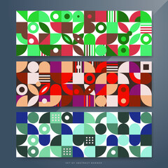 Flat mosaic pattern design banner background