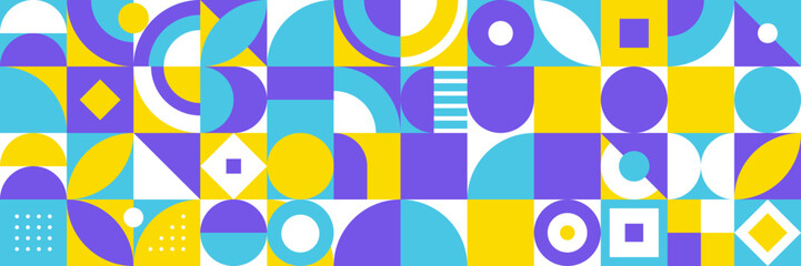 Obraz premium Flat colorful mosaic pattern design banner background