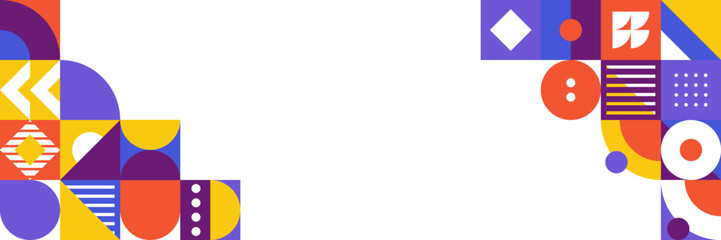 Flat mosaic geometric banner background