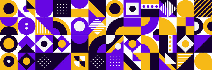 Flat mosaic geometric banner background