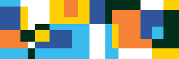 Flat colorful mosaic pattern design banner background