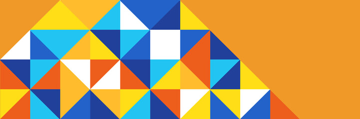 Flat colorful mosaic pattern design banner background