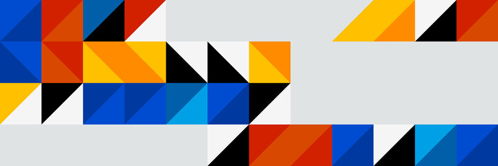 Flat colorful mosaic pattern design banner background