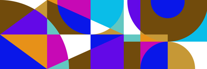 Obraz premium Flat mosaic banner background with geometric shapes