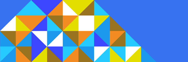 Flat mosaic banner background with geometric shapes