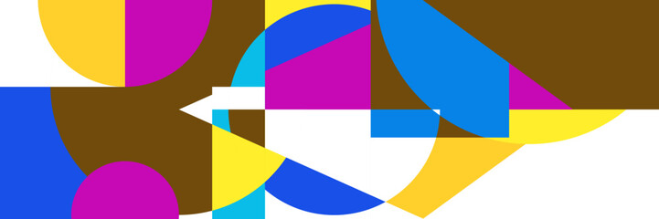 Flat mosaic banner background with geometric shapes