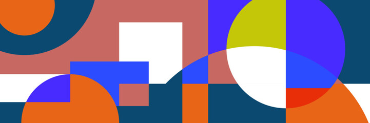 Flat mosaic banner background with geometric shapes