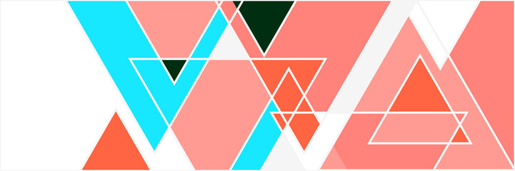 Flat mosaic banner background with geometric shapes