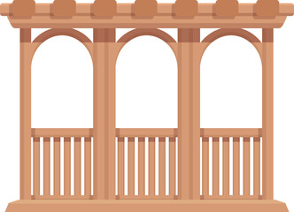 Wood shelter icon cartoon vector. Pergola house. Building park