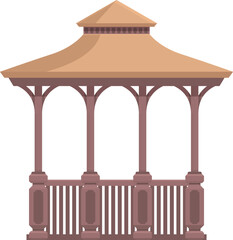Wood pergola icon cartoon vector. Wedding house. Architecture park