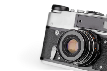 Retro photo camera isolated on white