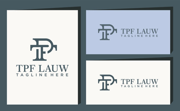 Letter T P F logo lauw, premium vector 