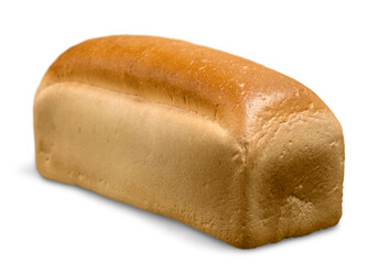 Fresh loaf of bread isolated on white background