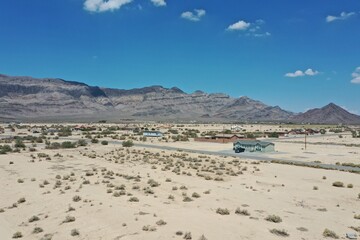 Blue sky in the  Nevada desert