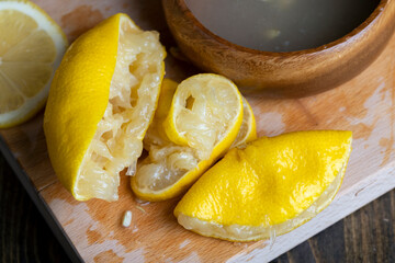 Fresh yellow lemon with lots of juice