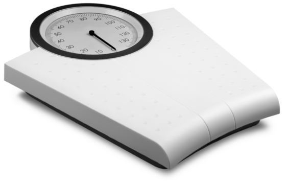 Bathroom scale isolated on background