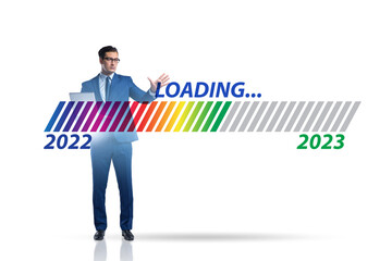 Concept of the year 2023 loading with progress bar