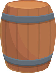 Drink wood barrel icon cartoon vector. Wine cheese. Drink bar