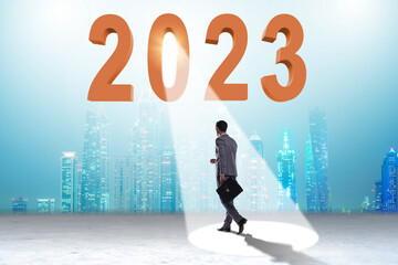 Concept of year 2023 in the spotlight