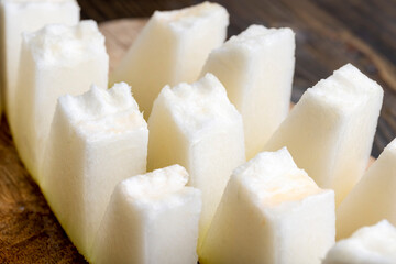 Sliced ripe melon , close up
