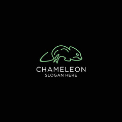 Chameleon logo icon design template flat vector