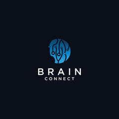 Freedom brain logo icon design template flat vector