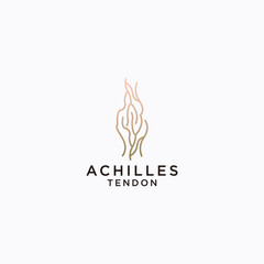 Achilles tendom logo icon design template flat vector