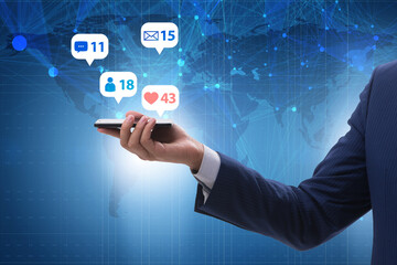 Businessman in the communication concept