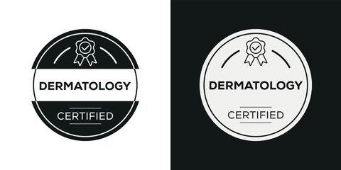 Fototapeta na wymiar Creative (Dermatology) Certified badge, vector illustration.