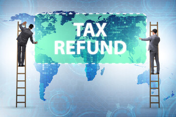 Businessman in tax refund concept