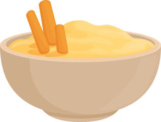 Hummus food icon cartoon vector. Plate olive. Salad snack