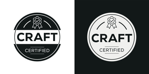 Fototapeta na wymiar Creative (Craft) Certified badge, vector illustration.