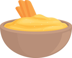 Sauce hummus icon cartoon vector. Pita tahini. Bowl cuisine