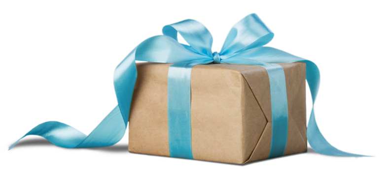 Gift box with a ribbon bow