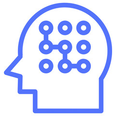 head thinking smart line icon