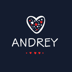 Creative (Andrey) name, Vector illustration.